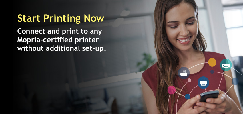 Print to Mopria certified printers without any additional set up